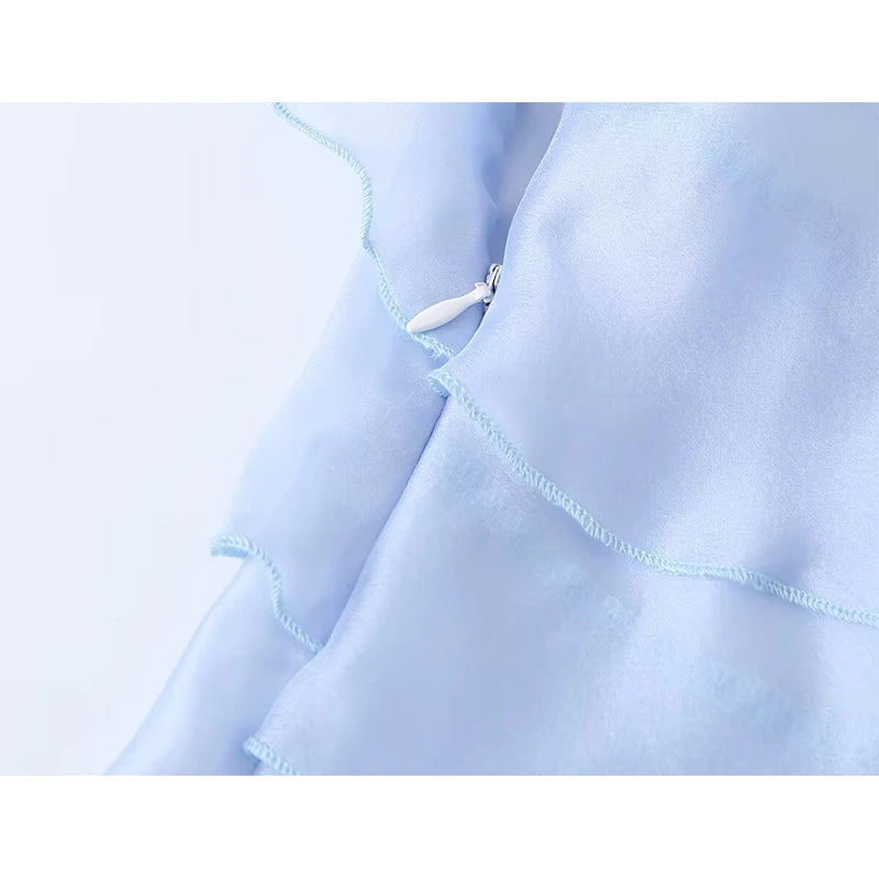 Light Blue Halter Neck Mini Dress