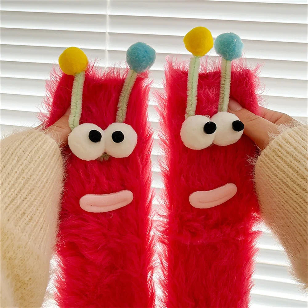 3D Funny Monster Cartoon Fuzzy Socks