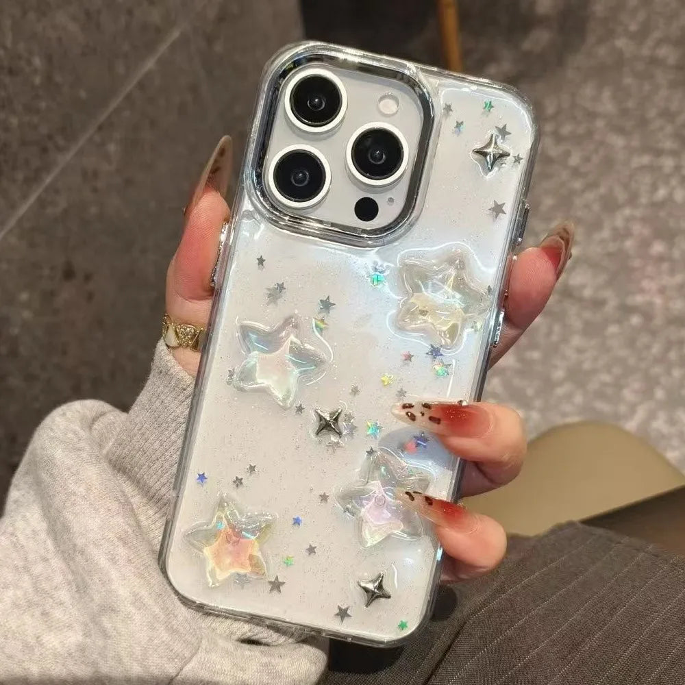 3D Star Bling Glitter Shockproof iPhone Case