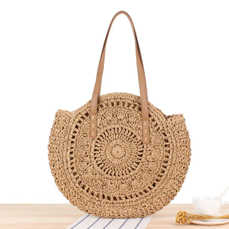 Grandma Aesthetic Woven Beach Shoulder Bag