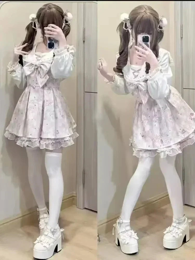 Flare Sleeve Coquette Pink Mini Dress