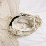 Hollow Out Knitted Tassel Shoulder Bag