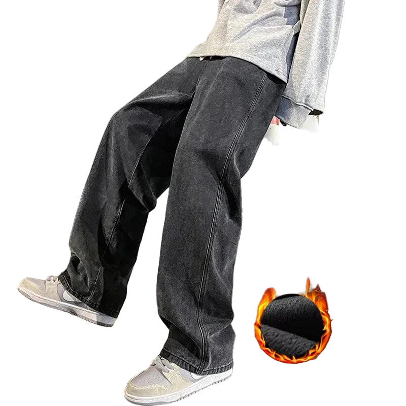 Gemütliche Winter-Fleece-Weite Jeans