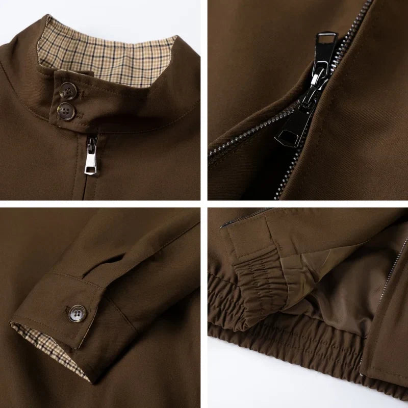 Corporate Girlie Brown Minimalist Varsity Jacket
