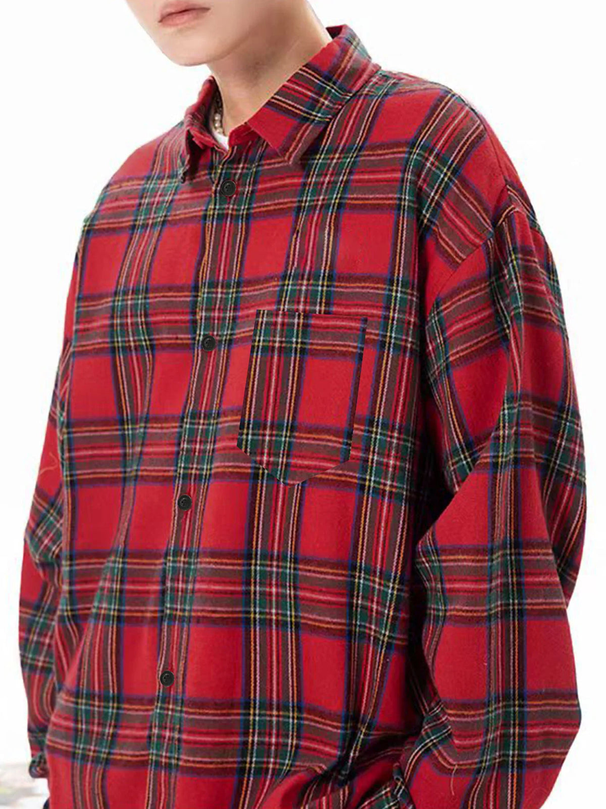 Brushed Plaid Long Sleeve Shirt