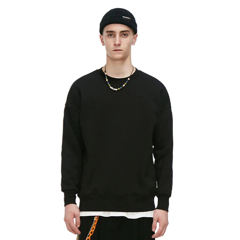 Basic Thick Fleece Crew Neck Sweater