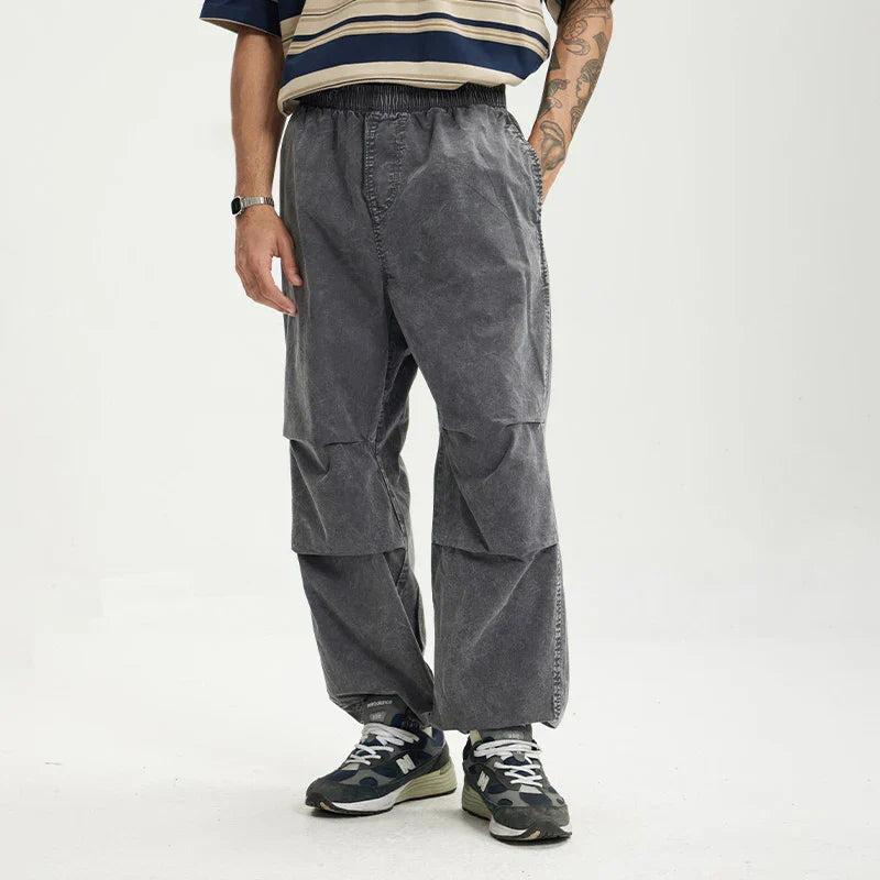 Washed Cargo Tapered Pants