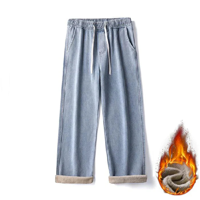 Gemütliche Winter-Fleece-Weite Jeans