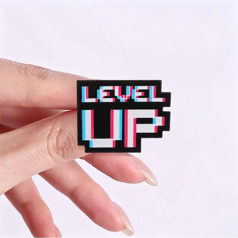 Level Up Retro Pixel Game Pin