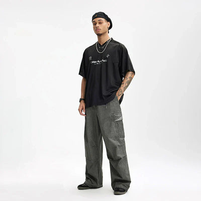 Pantalones cargo gris lavado vintage