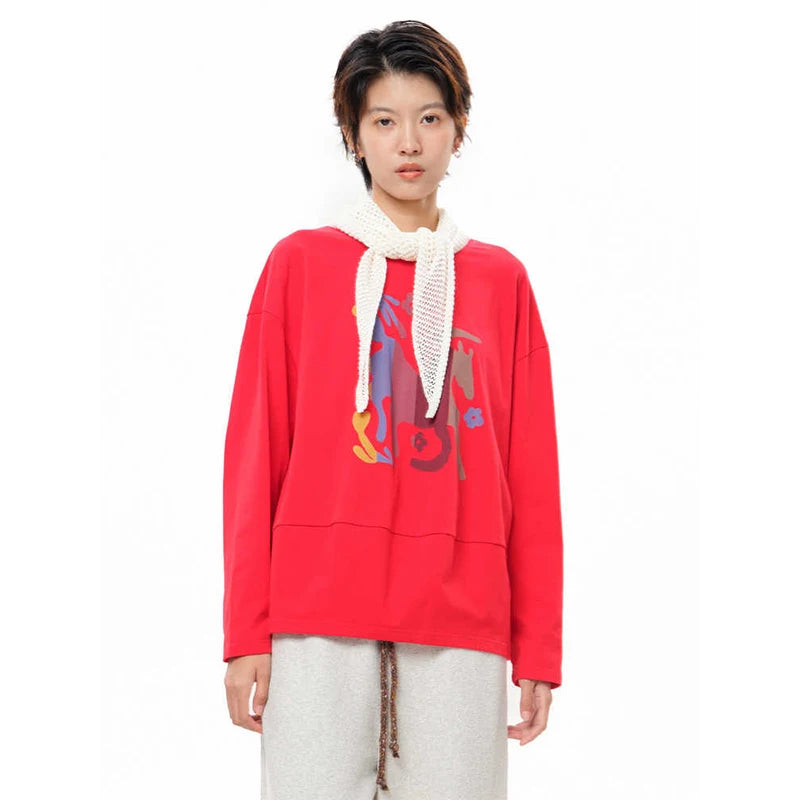 Horse Graphic Print Sweatshirt