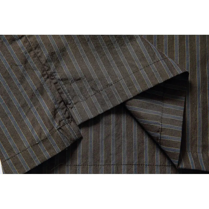 Casual Vintage Cuban Collar Stripe Shirt