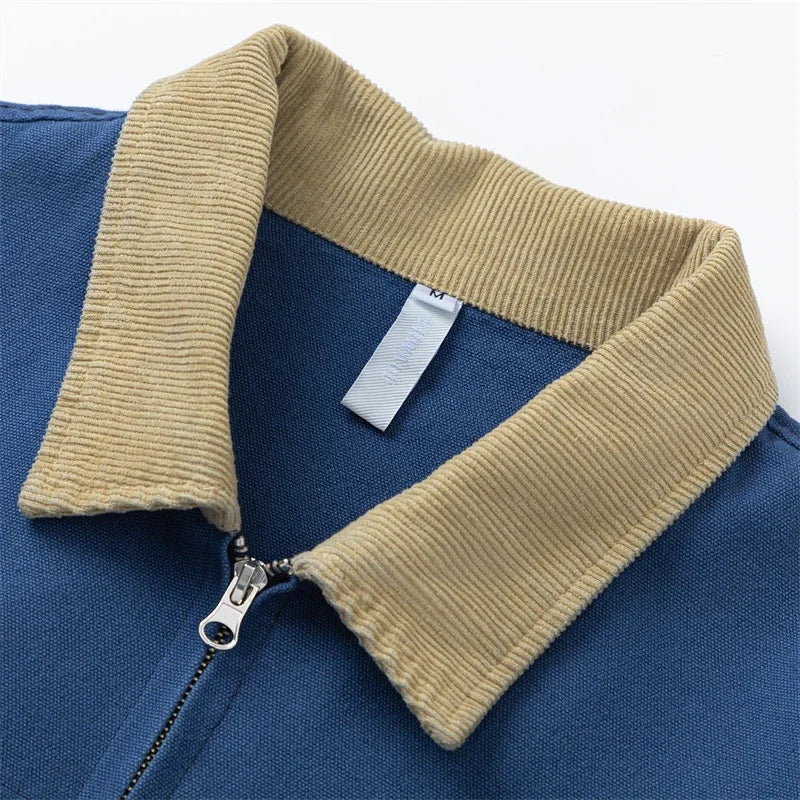 Vintage Japanese Workwear Blue Varsity Jacket