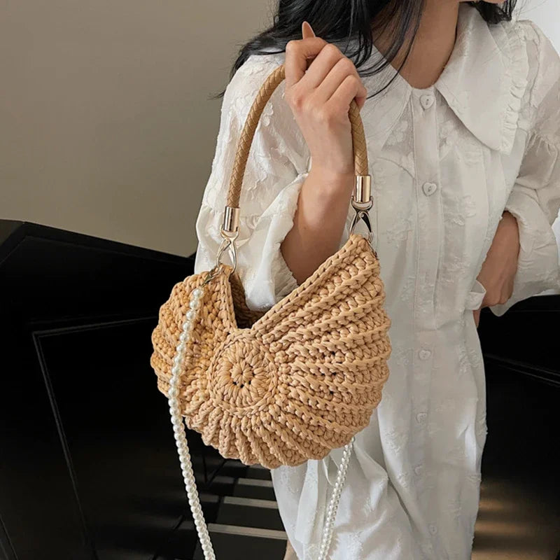 Handmade Shell Knitted Crochet Crossbody Shoulder Bag