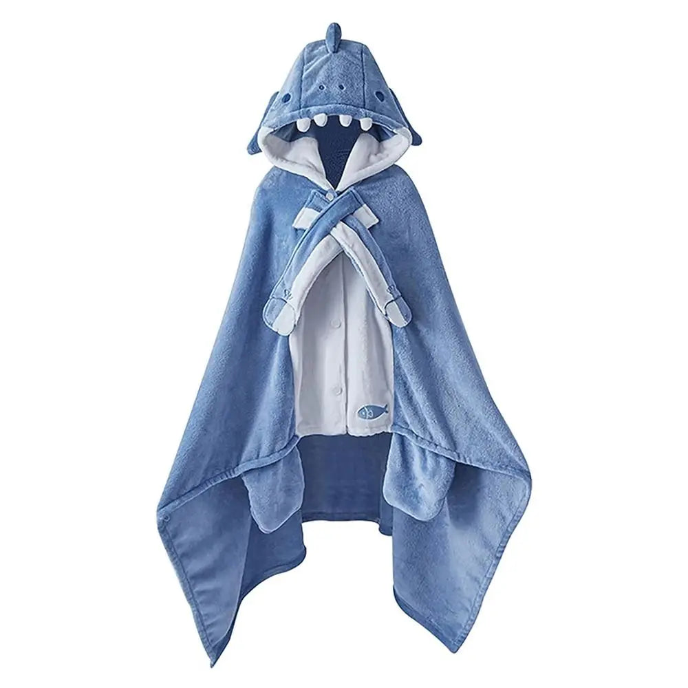 Shark Cartoon Soft Cozy Hooded Blanket