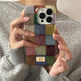 Color Block Checkered Phone Case