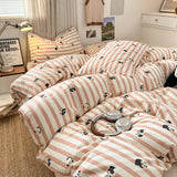 Blue Striped Cotton Bedding Set
