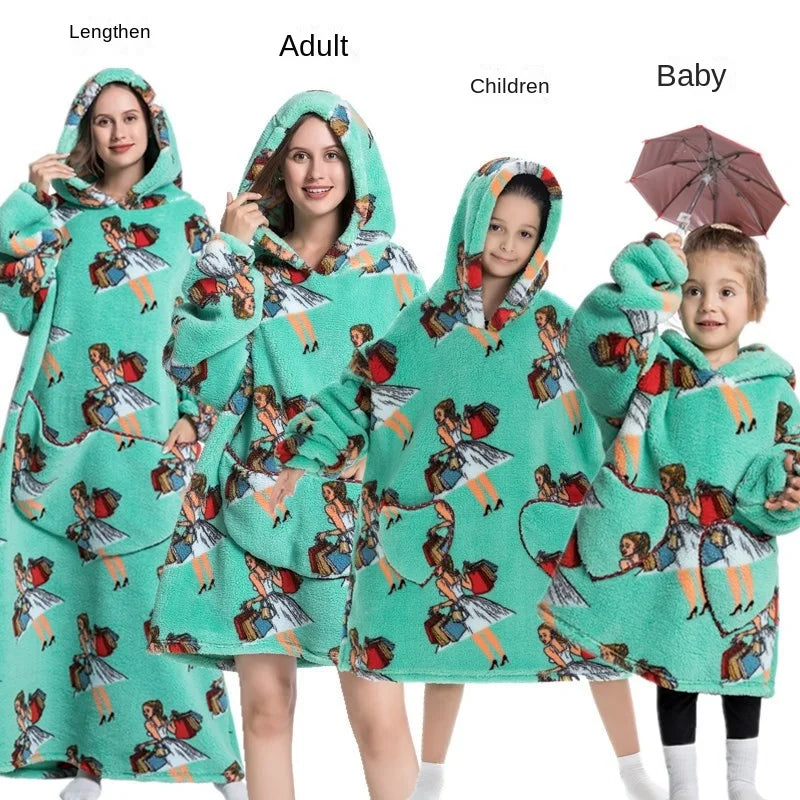 Family Oversize Sherpa Blanket Hoodie