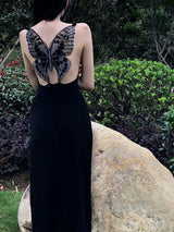 Black Butterfly Gothic Maxi dress