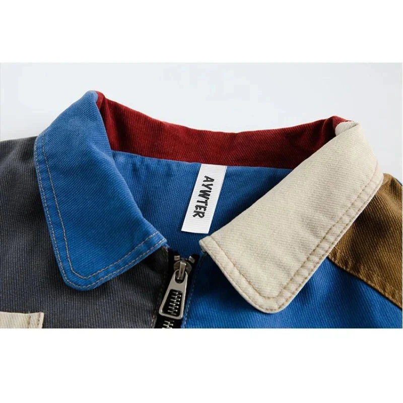 Color Blocks Denim Jacket