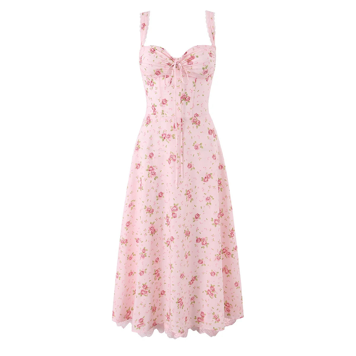 Women Pink Floral Corset Dress