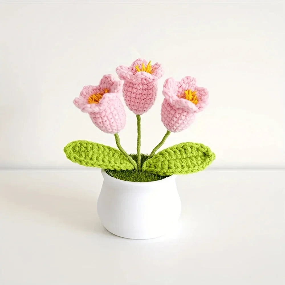 Boutique Handmade Woven 3-Head Knitted Flower