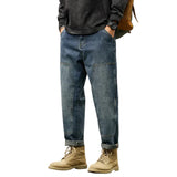 Faded Blue Straight Leg Cargo Jeans
