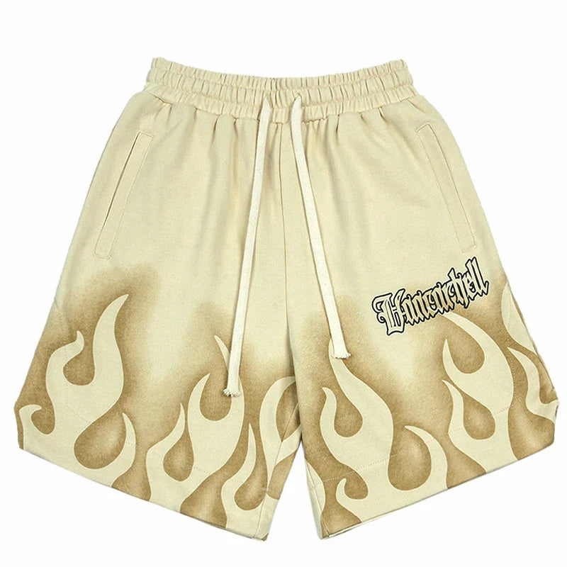 Fire Flame Printed Summer Short