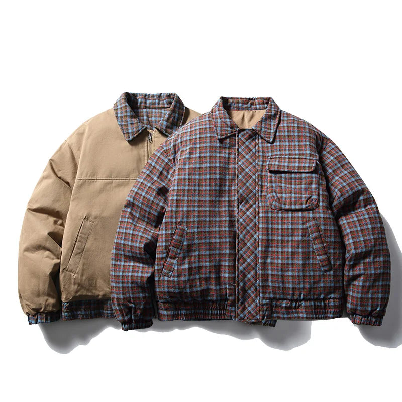 Chaqueta Acolchada Reversible de Algodón Vintage