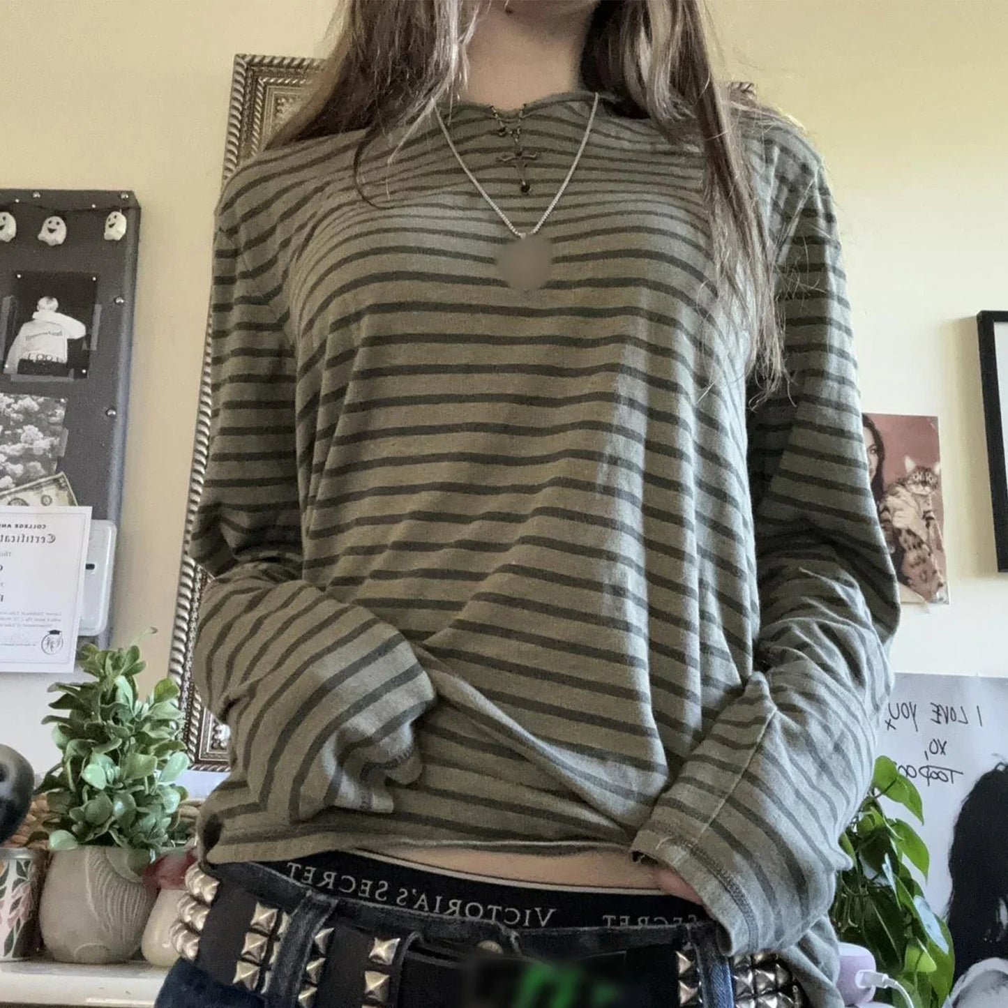 Fairy Grunge Striped Long Sleeve T-Shirt