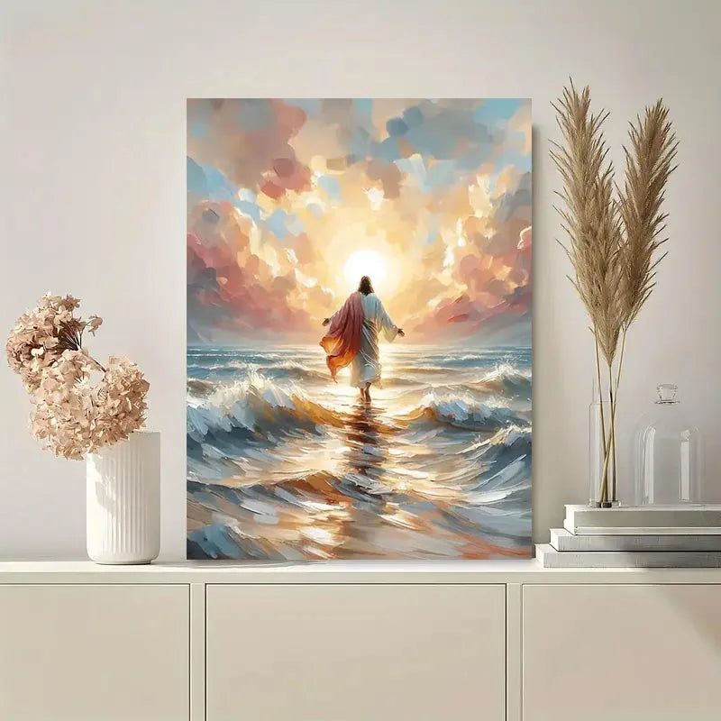 Jesus geht auf dem Wasser Poster