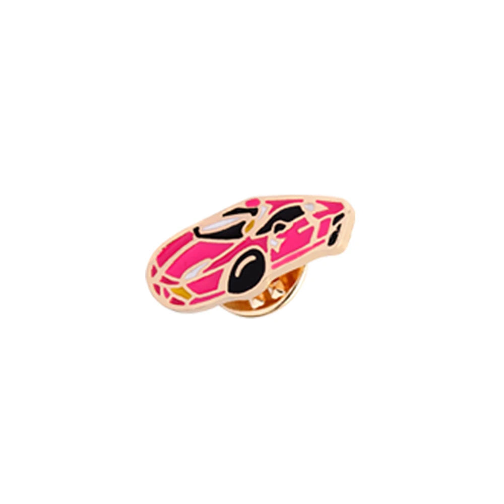 Women Pink Rose Enamel Brooches