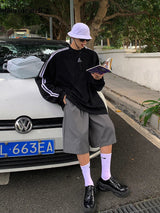Soft Grey Pleated Shorts High Jorts
