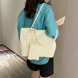 Knitted Rope Handle Shoulder Bag
