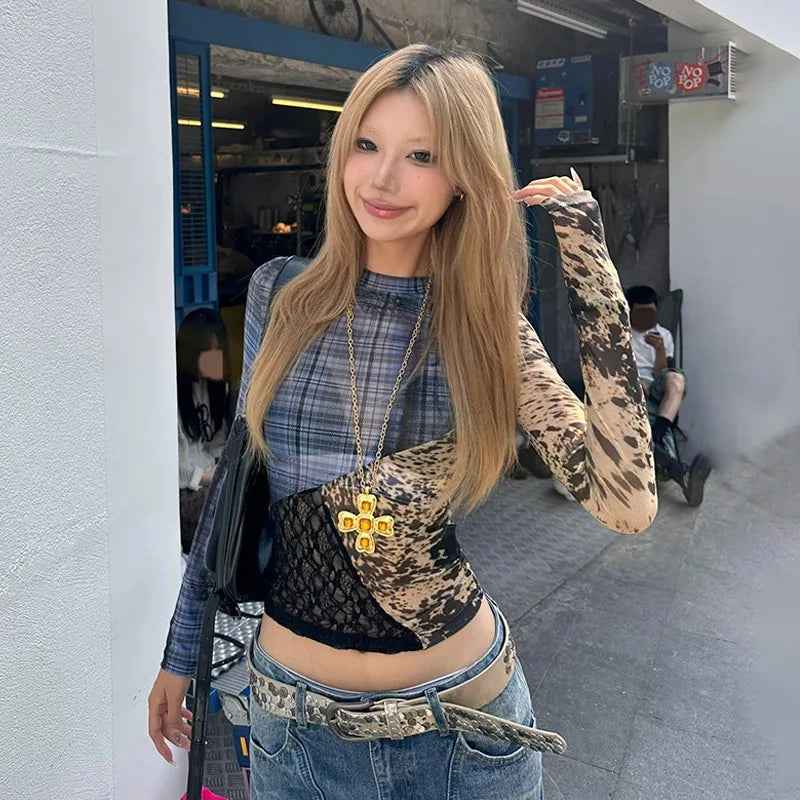 Vintage Lace Patchwork Irregular T-Shirt