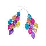 Vintage Hollow Leaves Shiny Earrings