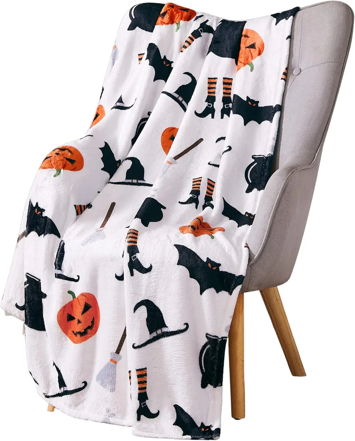 Black Bats Printed Hooded Blanket