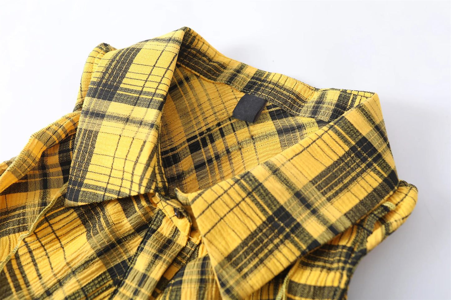 Japanese Y2k Plaid Yellow Tank Top