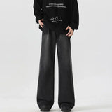 Solid Color Wide Leg Jeans