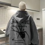 Gothic Spider Printed Oversized Hoodie