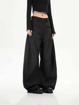 Vintage schwarze weite Hose
