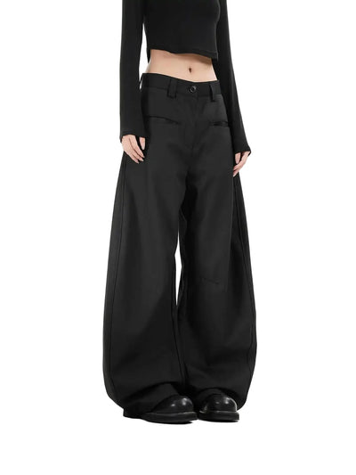 Pantalones Anchos Negros de Chica Corporativa
