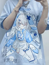 Japanese Cartoon Print Cute Oversized T-Shirt