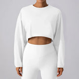 Basic Long Sleeve Sports Crop T-Shirt