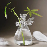 Vintage Angel Figurine Glass Vase