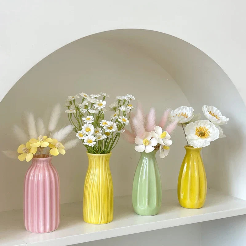 Minimalist Aesthetic Pastel Flower Vintage Vase