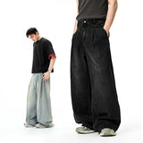 Vintage Loose Fit Wide Leg Washed Jeans