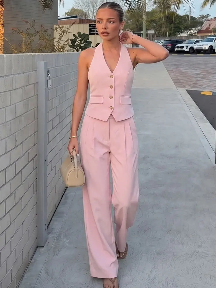 Old Money Women Solid Color Outfit