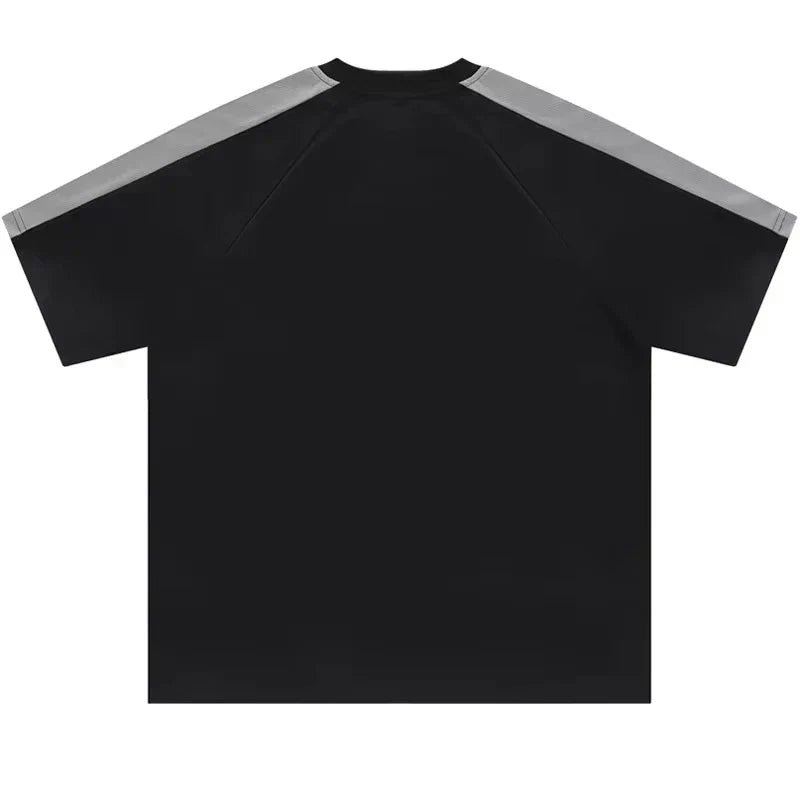 Retro Patchwork Hip Hop Printed Letter T-Shirt