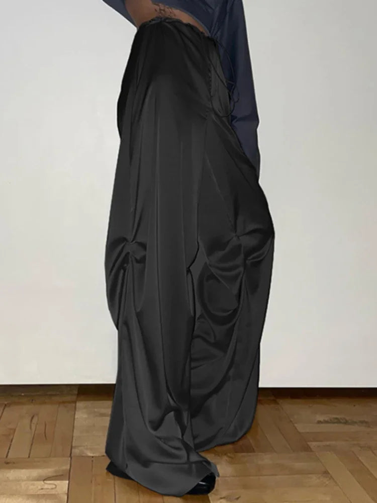 Parachute Solid Color Elegant Wide Leg Pants
